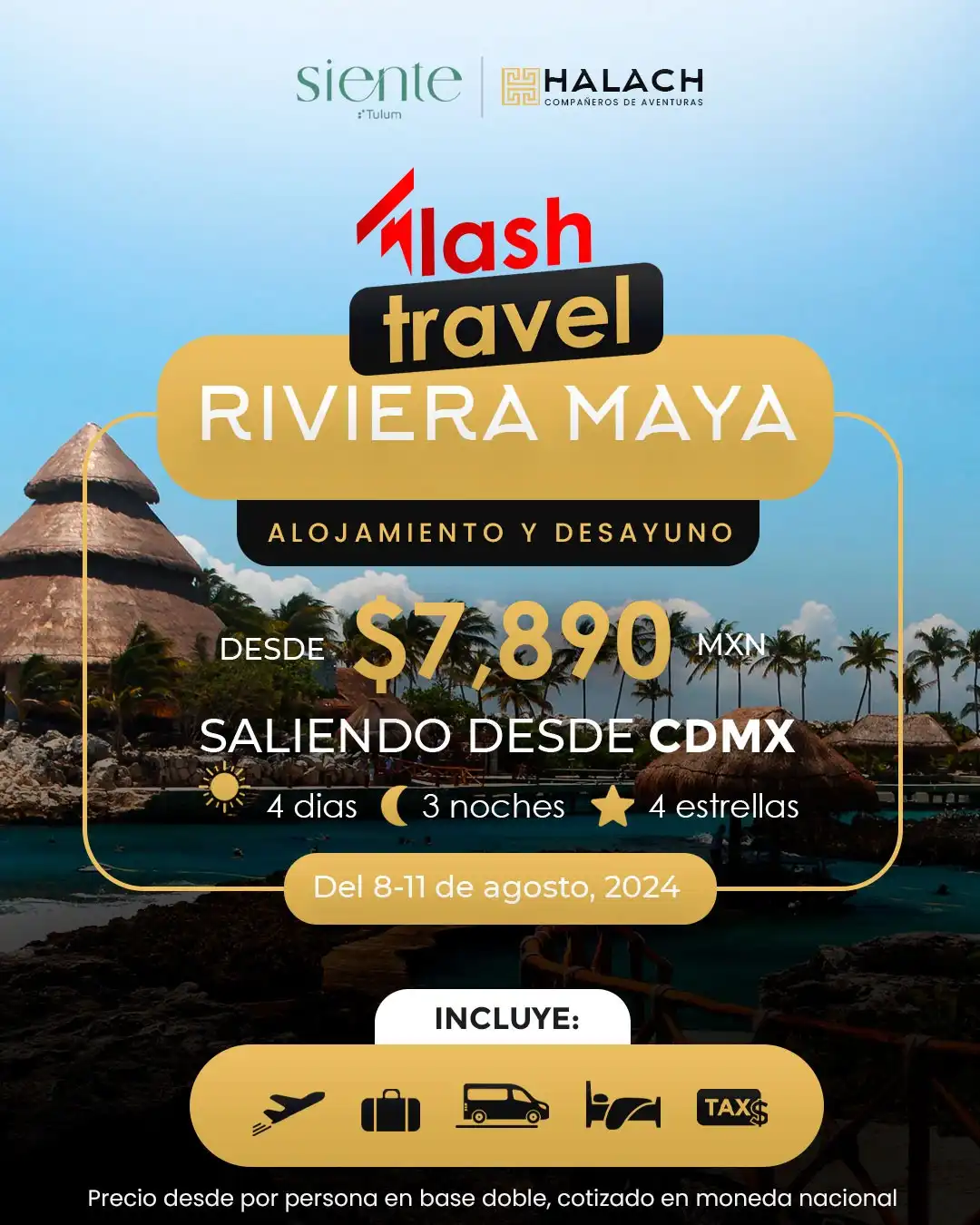 Viaja con Halach desde 7890 pesos MXN, a la Riviera Maya, México